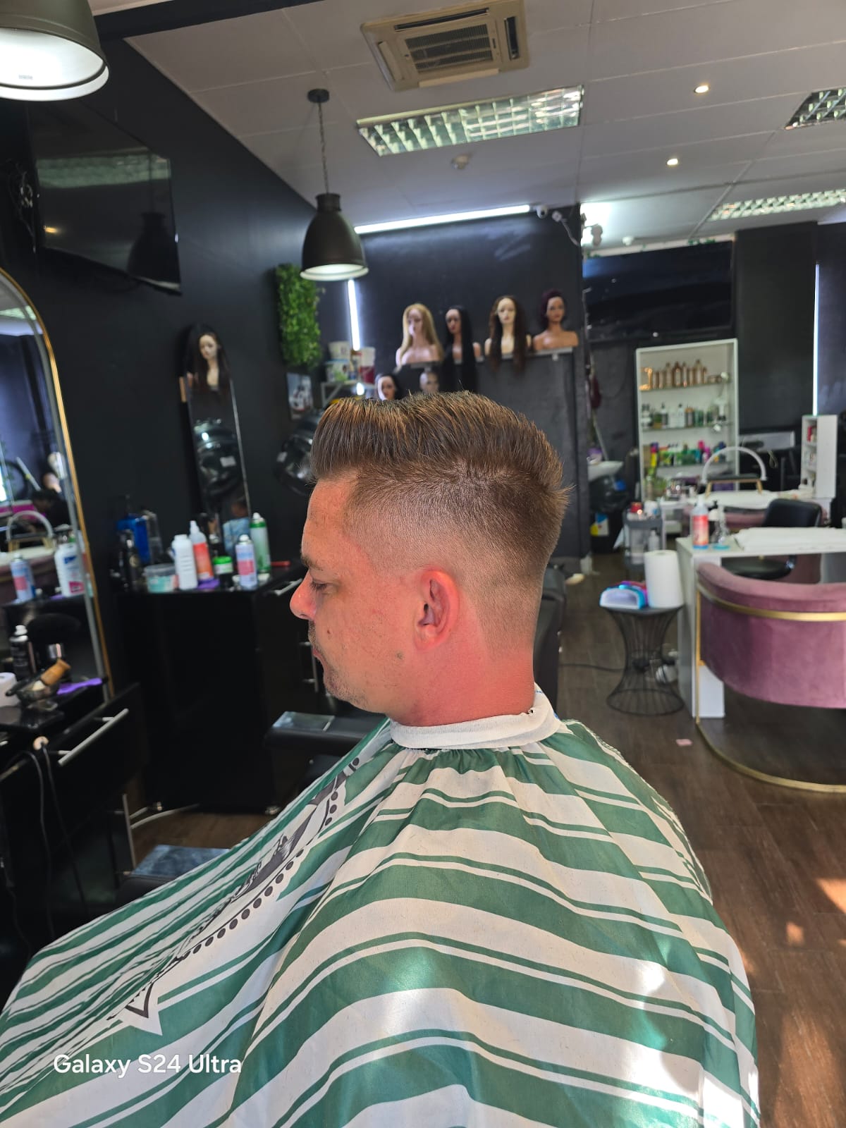 Textured quiff with skin fade