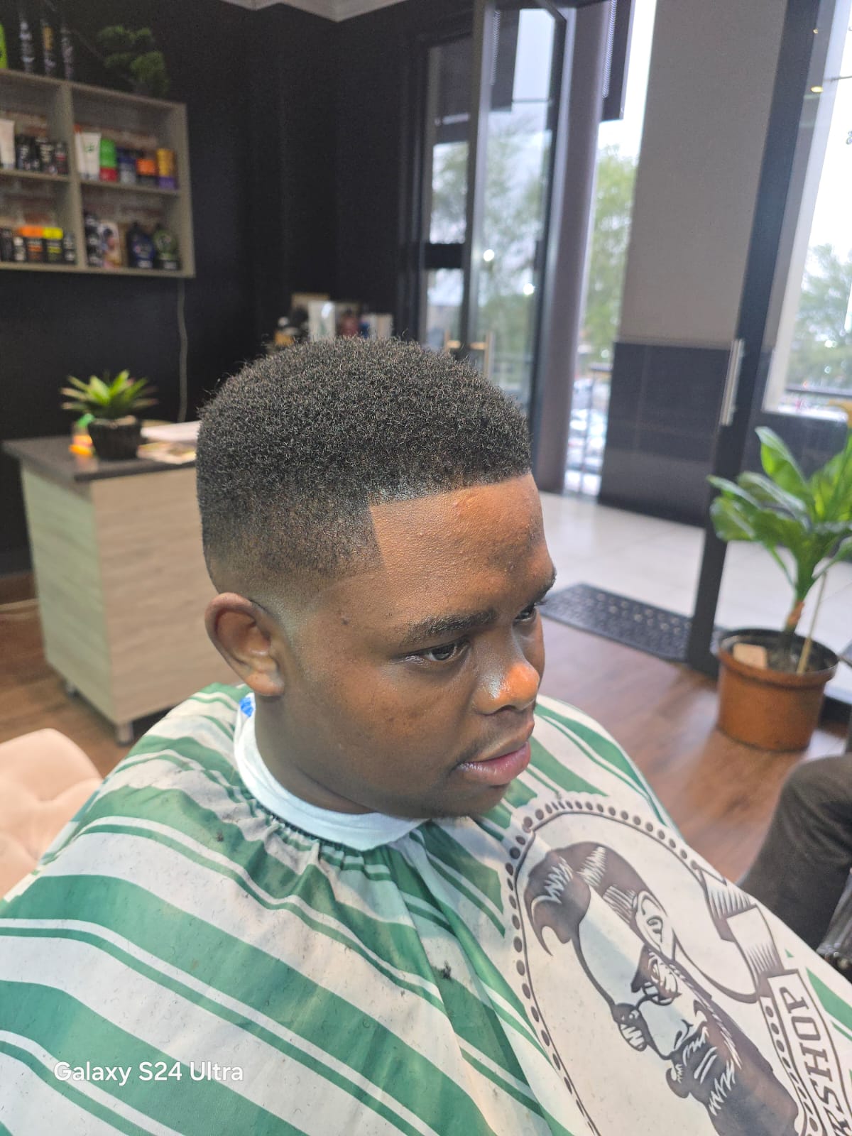 Sharp taper fade side profile