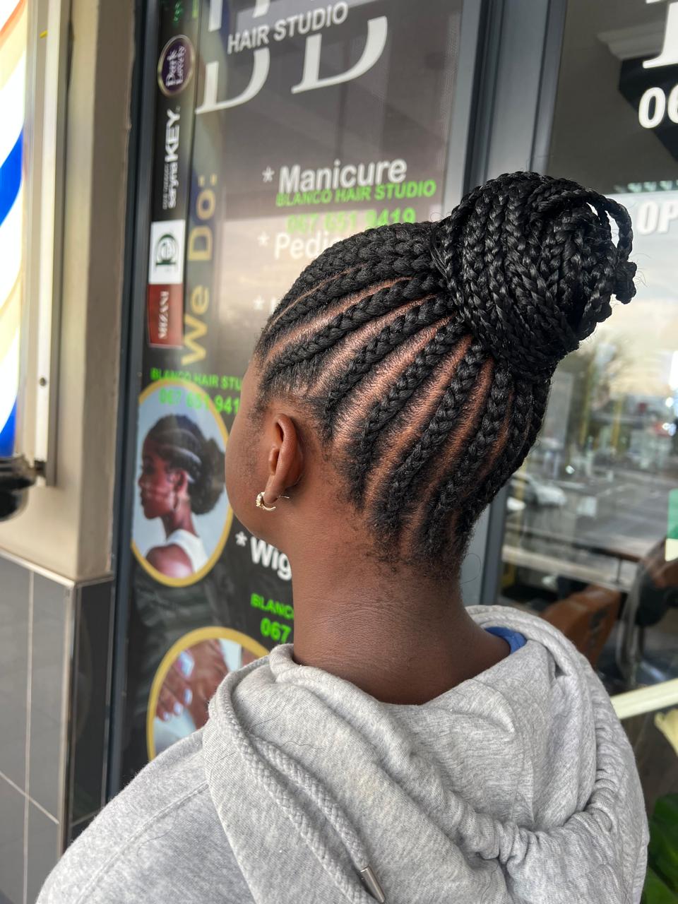 Braided bun updo