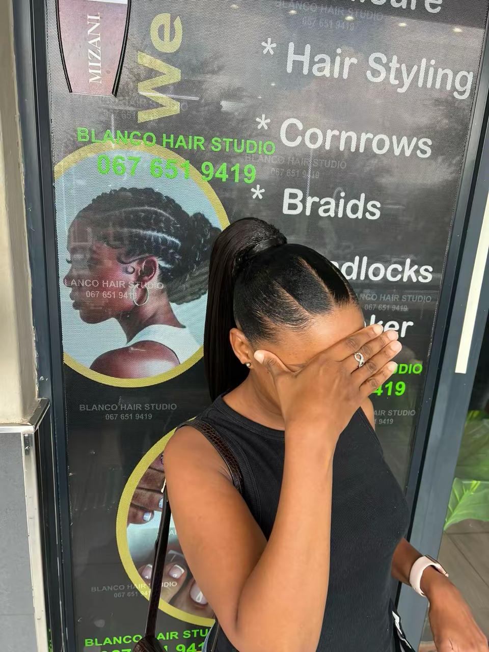 Sleek high ponytail